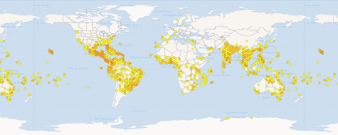Prodotto da OpenStreetMap per GBIF the Global Biodiversity Information Facility